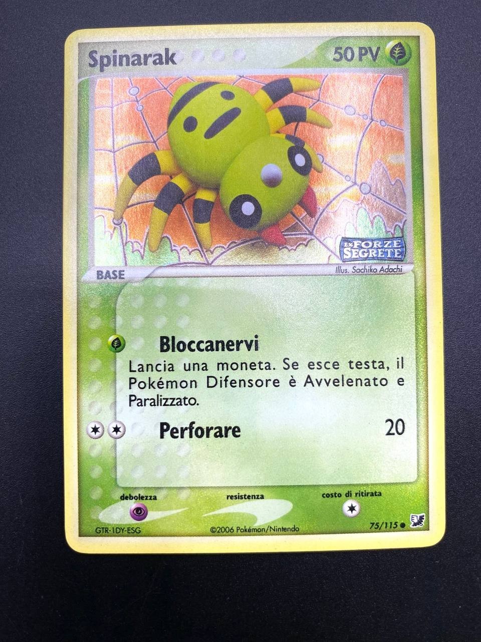 Carta Pokemon Spinarak ex Forze segrete 75/115 Holo Stamped Italiano Near mint