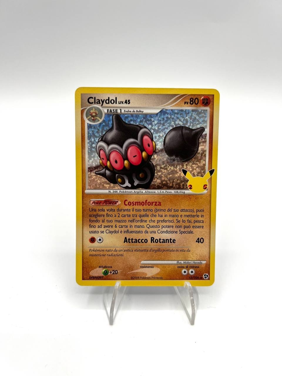 Carta pokemon Claydol LV. 45 15/106 25TH Anniversario Holo Italiano Near mint