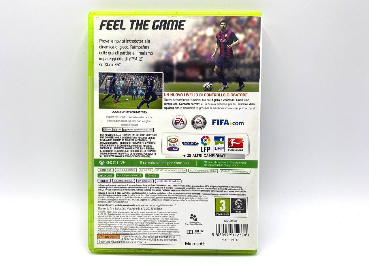Gioco calcio FIFA 15 Microsoft Xbox 360 EA sports Completo funzionante Italiano