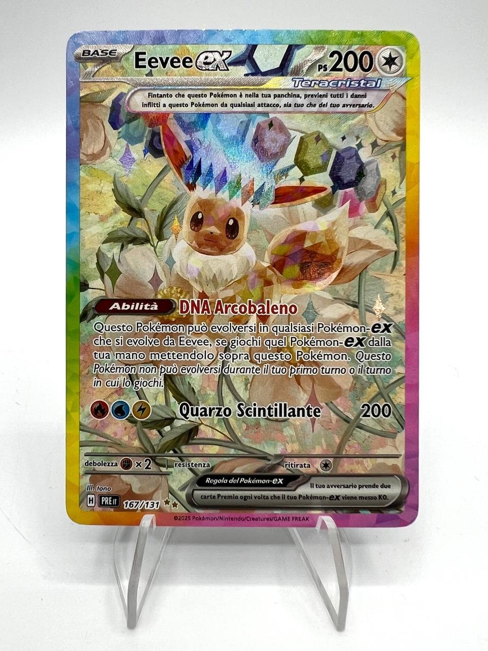 Carta Pokemon Eevee 167/131 set Evoluzioni Prismatiche Italiano Near mint Holo