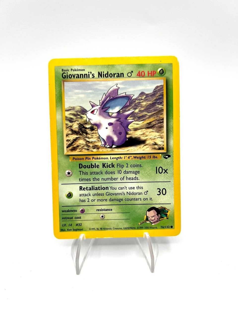 Carta pokemon Giovanni's Nidoran 76/132 set Gym Heroes Vintage Inglese good