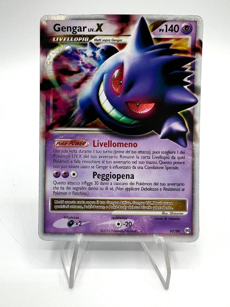 Carta pokemon Gengar LIV. X set Arceus 97/99 Italiano ITA Holo Good Vintage