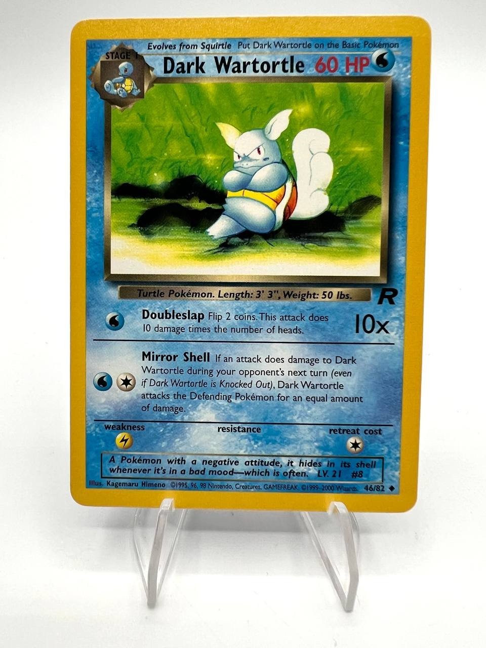 Carta Pokemon set Team Rocket Dark Wartortle 46/82 Inglese Vintage Excellent
