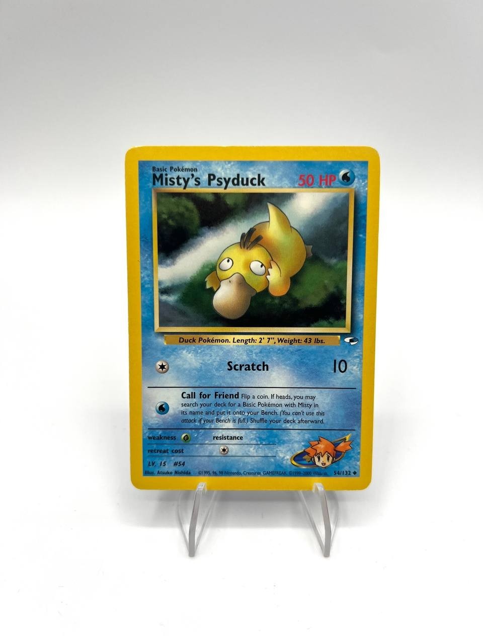 Carta Pokémon Misty's Psyduck 54/132 set Gym Heroes Vintage no holo Good