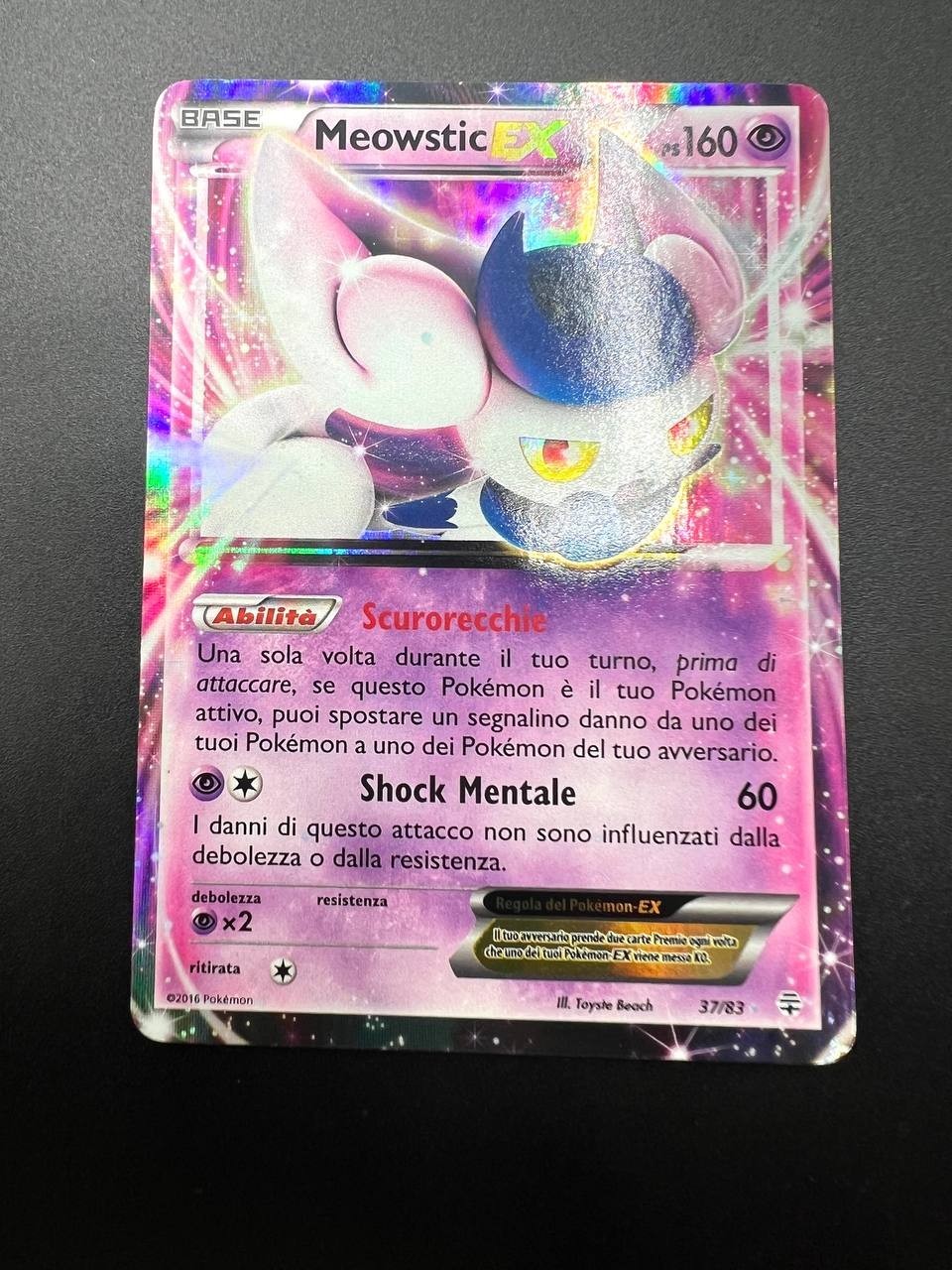 Carta Pokemon MEOWSTIC EX 37/83 set Generazioni Italiano Played Holo