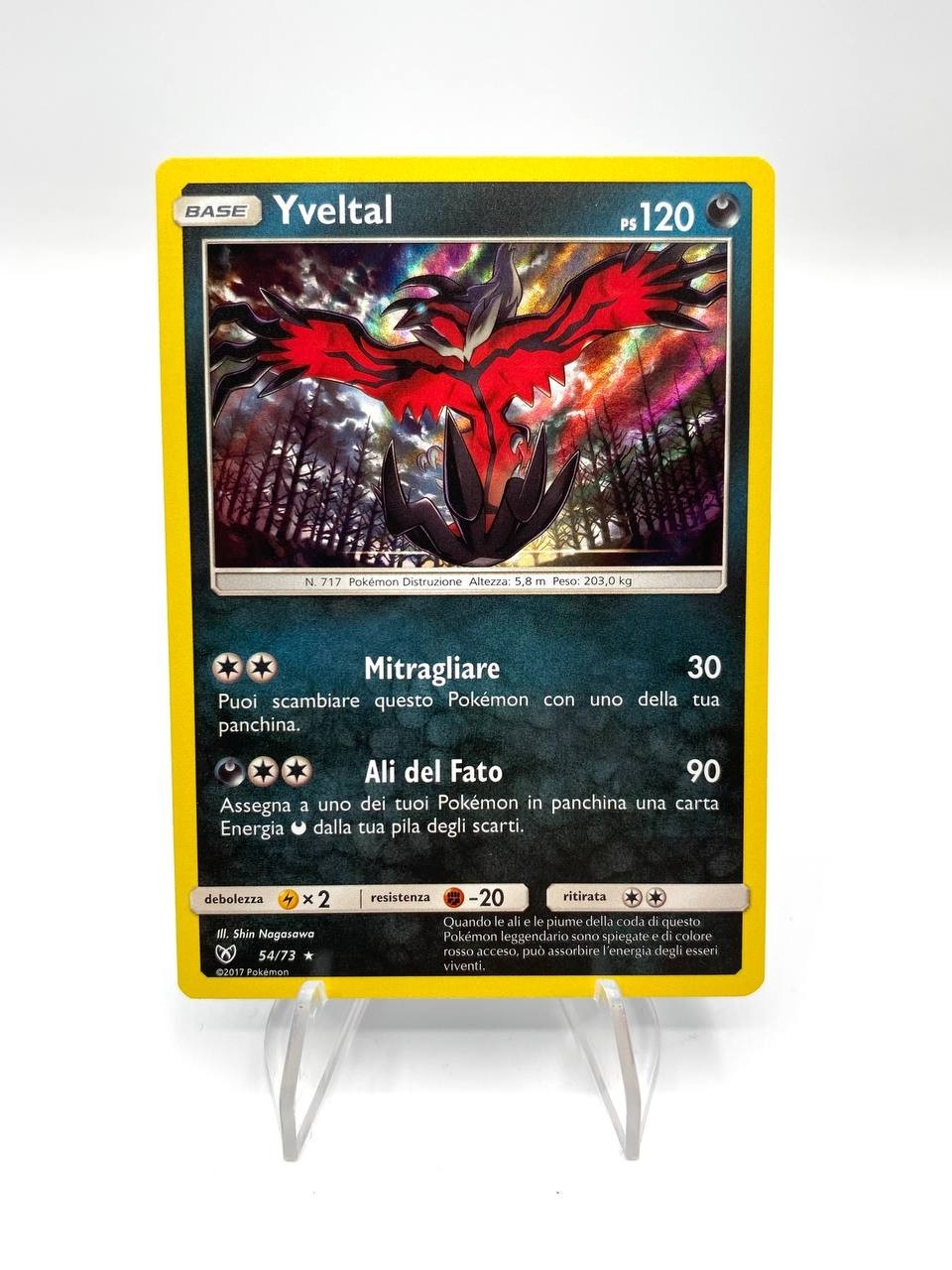 Carta Pokemon Yveltal Holo Sole e Luna Leggende scintillanti 54/73 Italiano NM