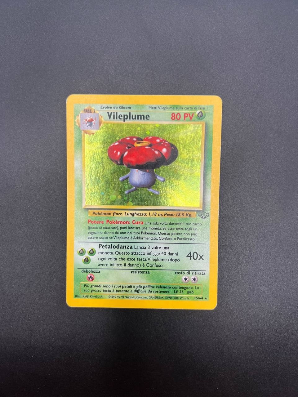 Carta Pokemon Vileplume Holo 15/64 set Jungle JU Italiano Good vintage