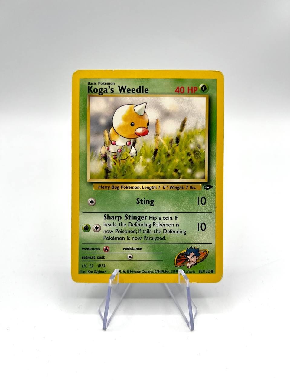 Carta pokemon Koga's Weedle 82/132 set Gym Heroes Poor Vintage Inglese no holo