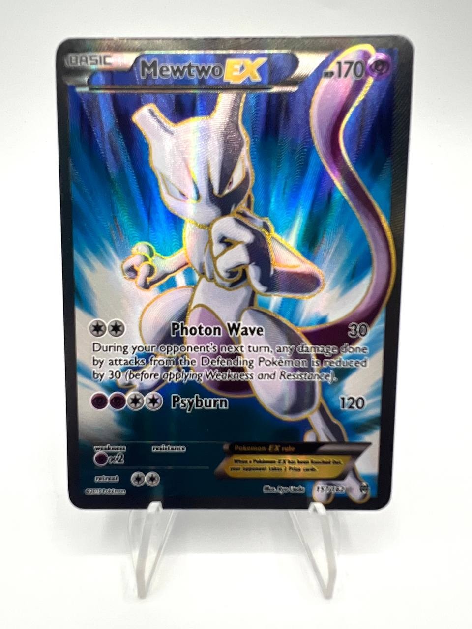 Carta Pokemon Mewtwo EX Full Art set XY Breakthrough 157/162 Excellent holo ENG