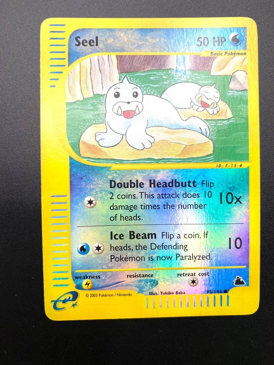 Carta Pokemon Seel set Skyridge 95/144 Reverse Holo Inglese ENG Near mint