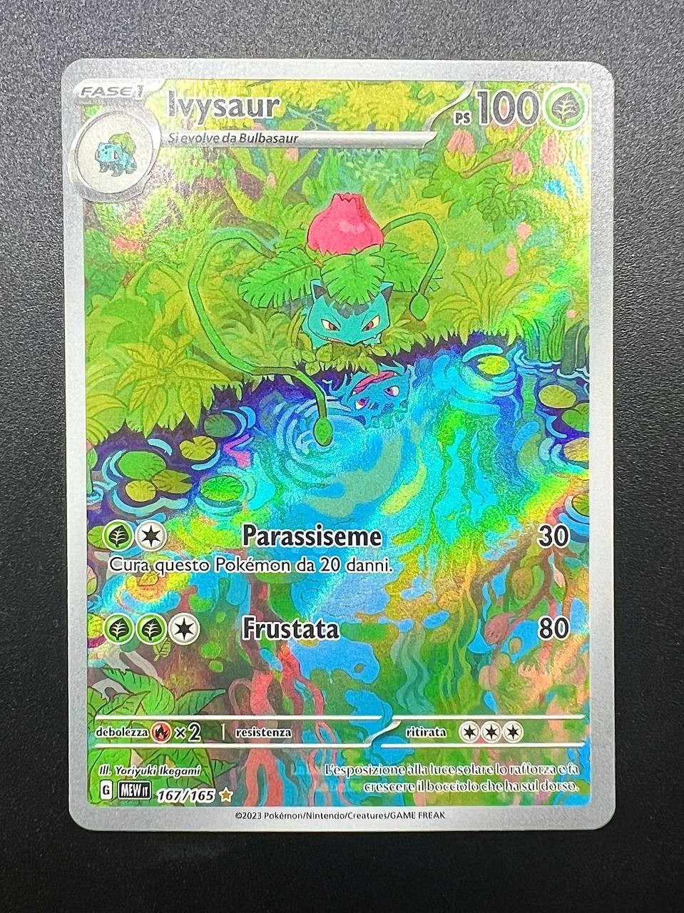 Carta Pokemon Ivysaur 167/165 MEW set 151 Italiano Holo Near mint