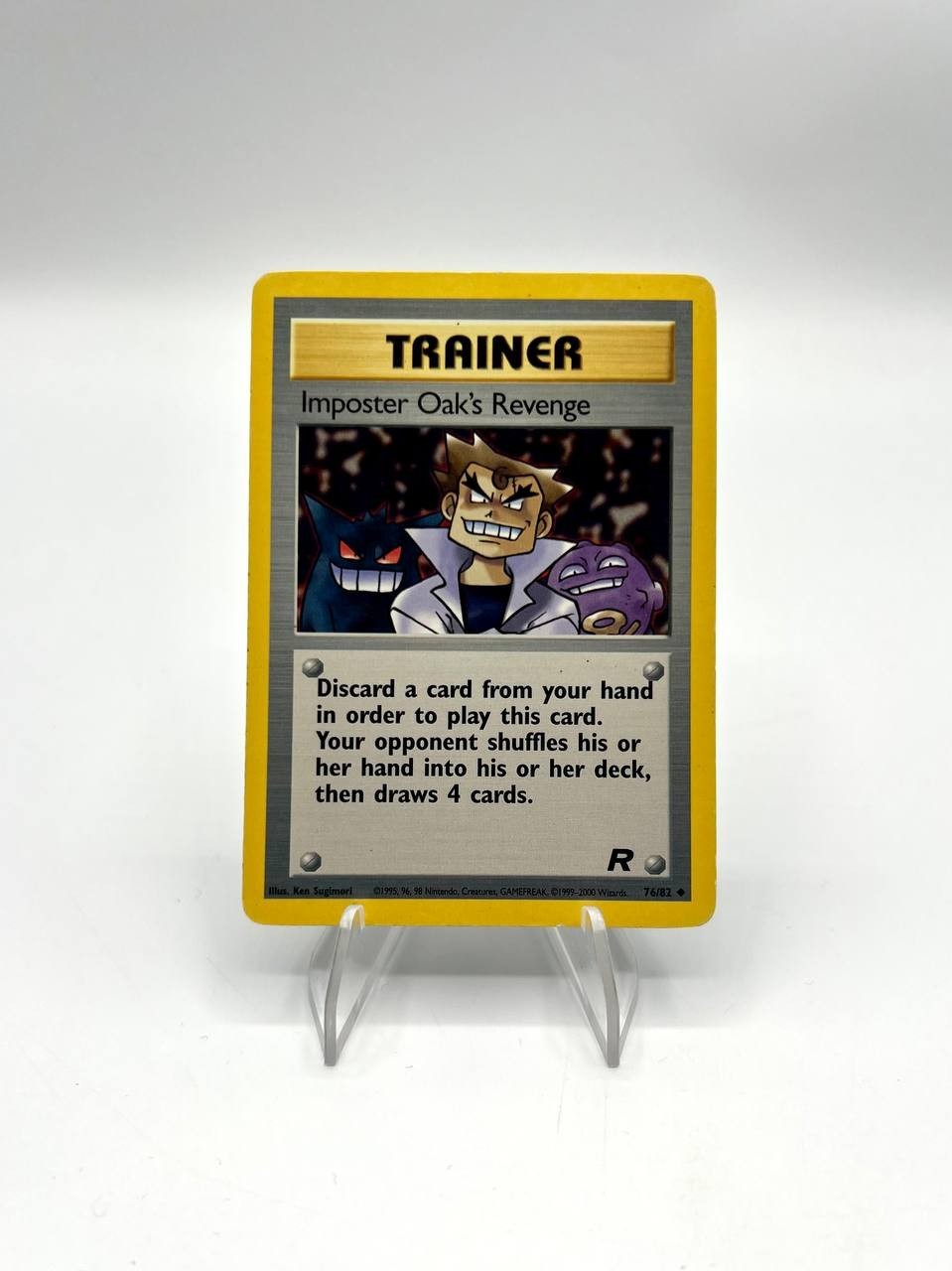 Carta pokemon Imposter Oak's Revenge 76/82 set Team Rocket Vintage Played ENG