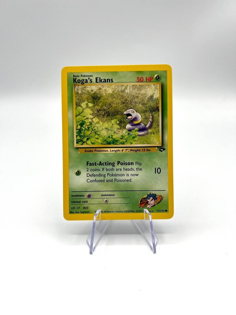 Carta pokemon Koga's Ekans 77/132 set Gym Heroes inglese Vintage Played no holo