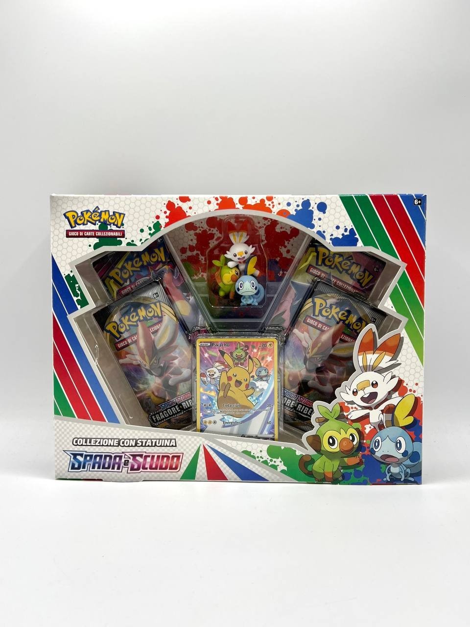 Pokémon Collezione con Statuina Spada e Scudo Italiano Sealed 4 bustine