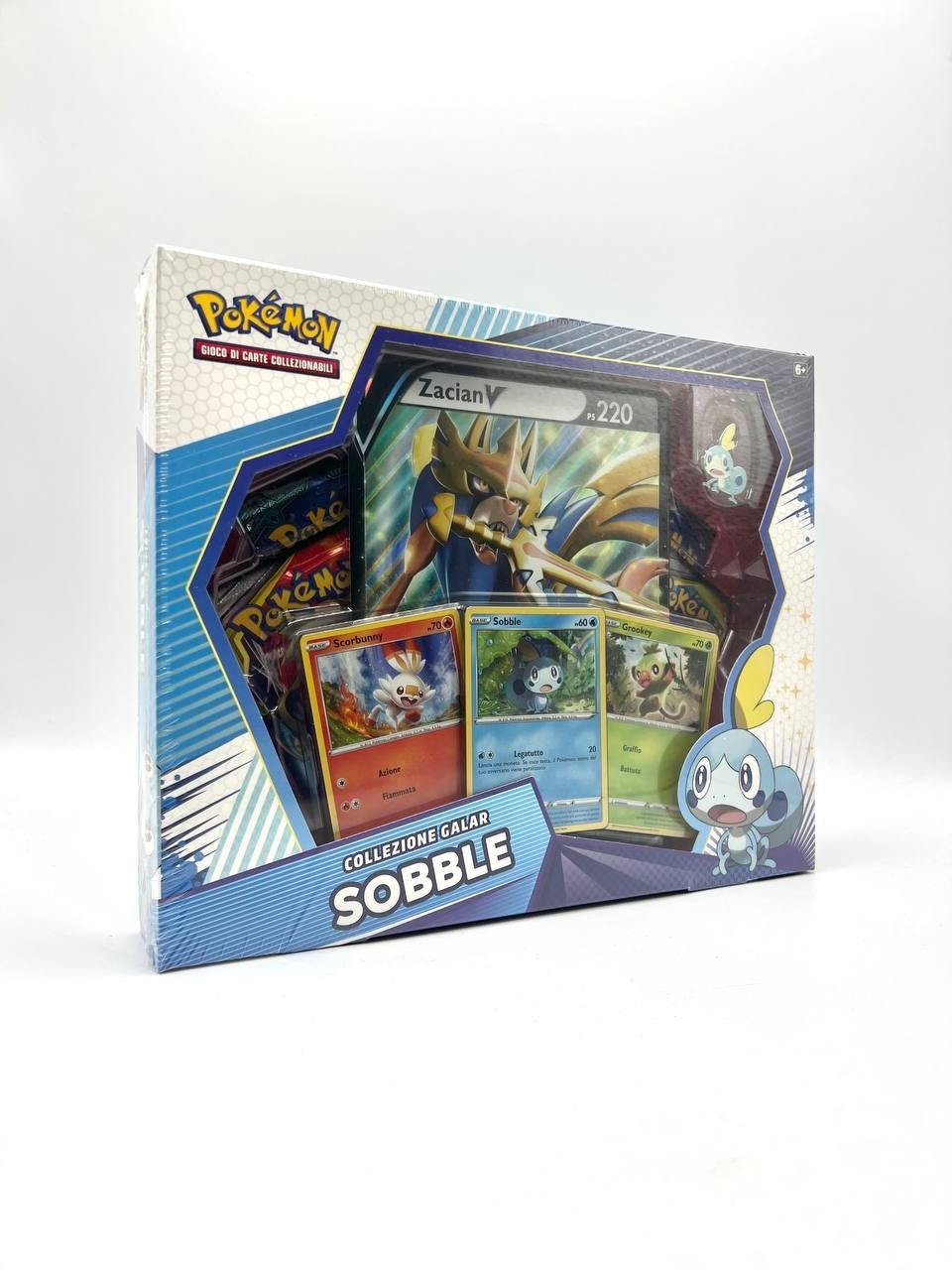 Pokemon Sobble Collezione Galar Italiano sealed 3 promo 4 bustine + spilla