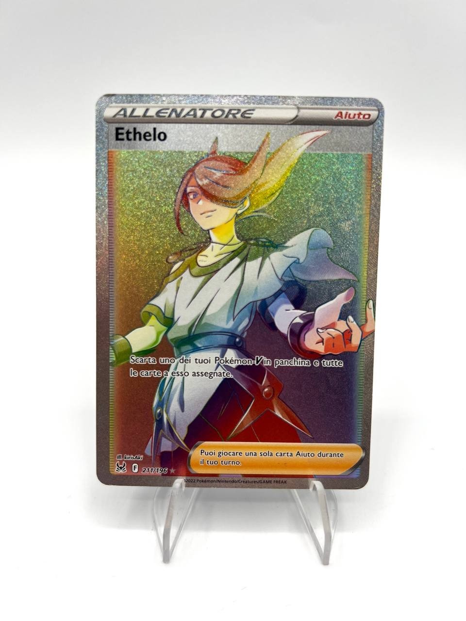 Carta Pokemon ETHELO 211/196 Origine Perduta LOR Full Art Hyper Rara Holo ITA NM
