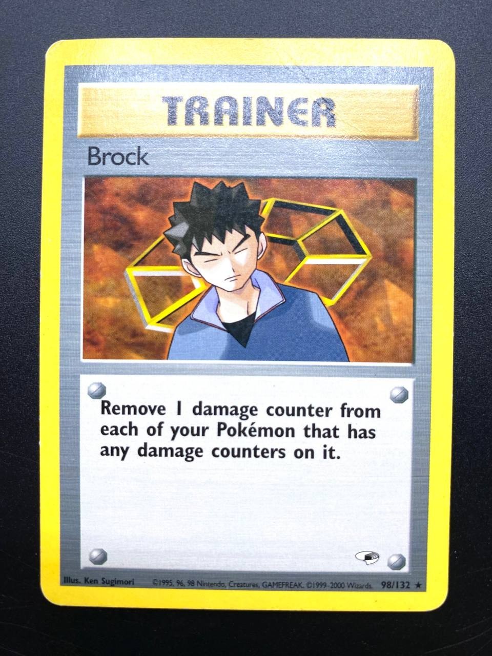 Carta Pokémon Trainer Brock Gym Heroes 98/132 Vintage no holo Inglese Poor