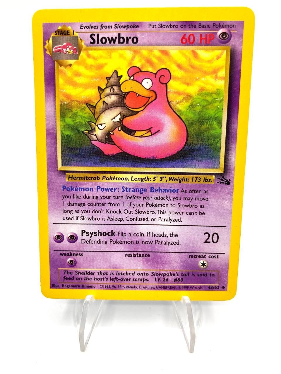 Carta pokemon Slowbro 43/62 Inglese ENG set Fossil FO No Holo Vintage Near mint