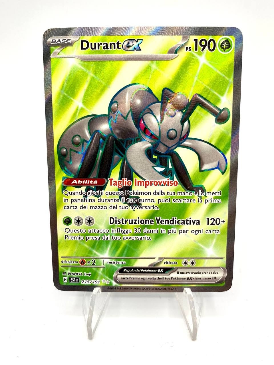 Carta Pokemon 215-191 Durant ex Full Art SSP set Scintille Folgoranti ITA NM