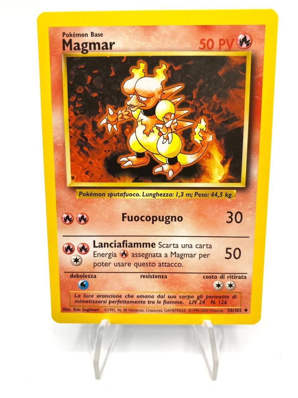 Carta Pokemon Magmar 36/102 Set Base BS Italiano Near Mint vintage No holo