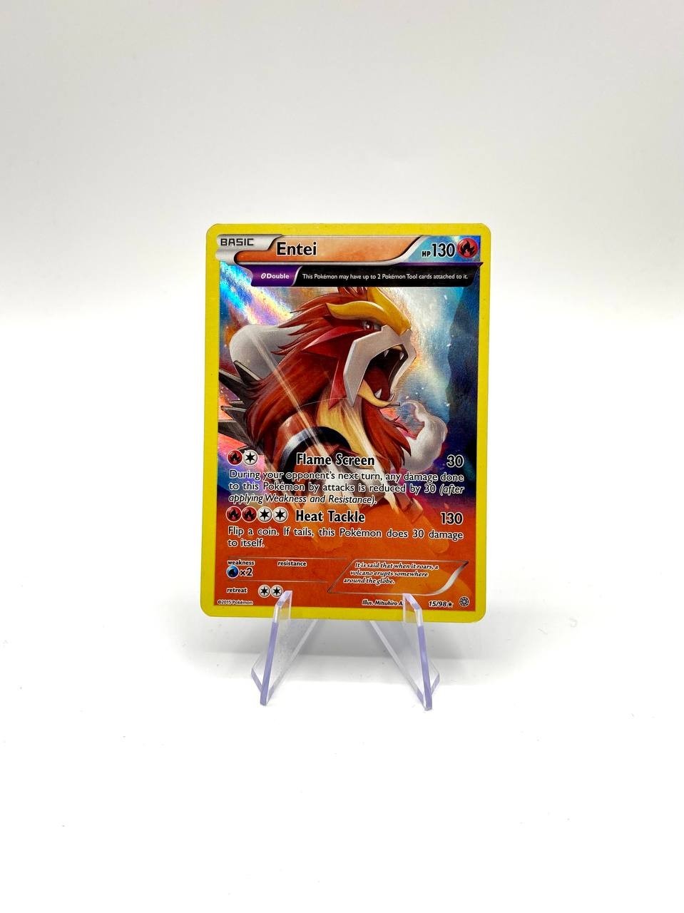 Carta Pokemon Entei 15/98 Holo set Ancient Origins VMP Holo Excellent Full art