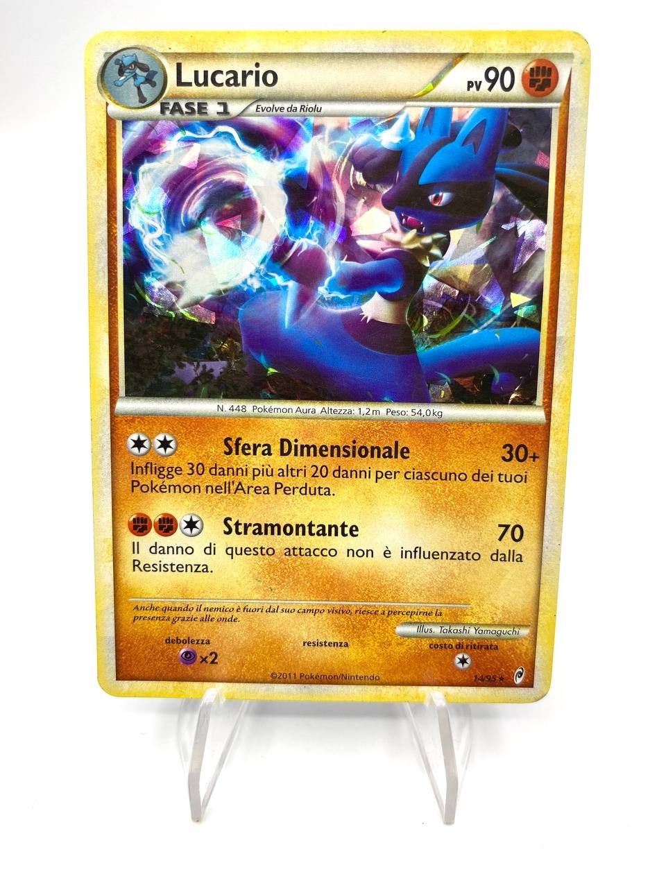 Carta pokemon Lucario Cracked Ice Holo Richiamo delle Leggende 14/95 Italiano GD