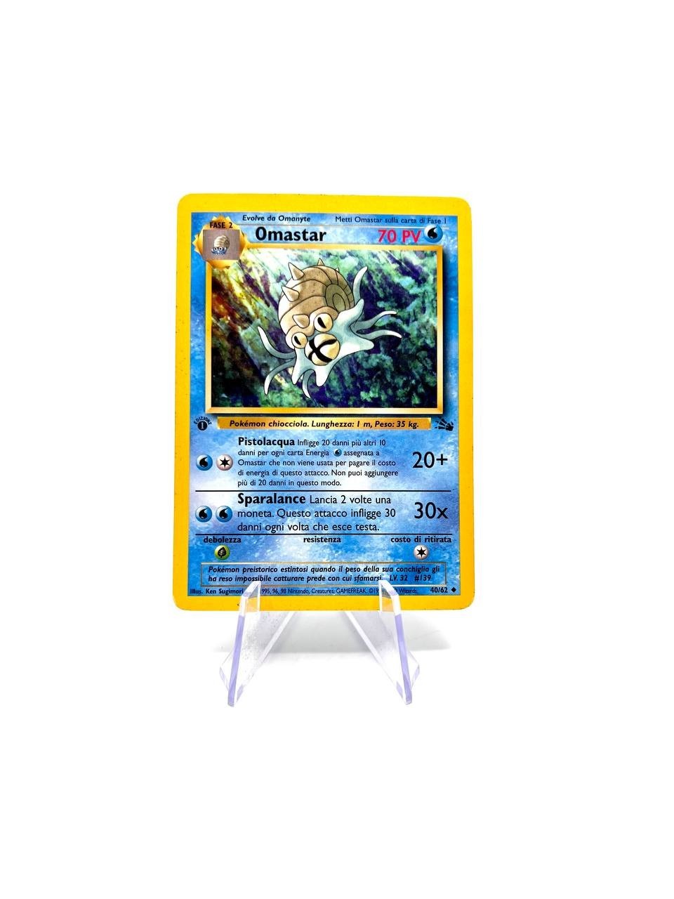 Carta pokemon Omastar 40/62 No Holo 1a Edizione Fossil Italiano Vintage Played