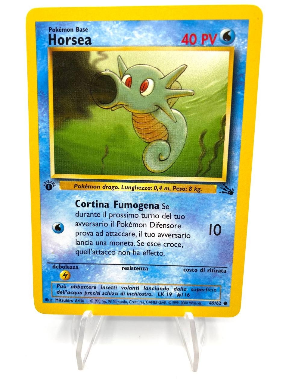 Carta pokemon Horsea 49/62 Fossil FO 1a Edizione Vintage No holo Excellent ITA