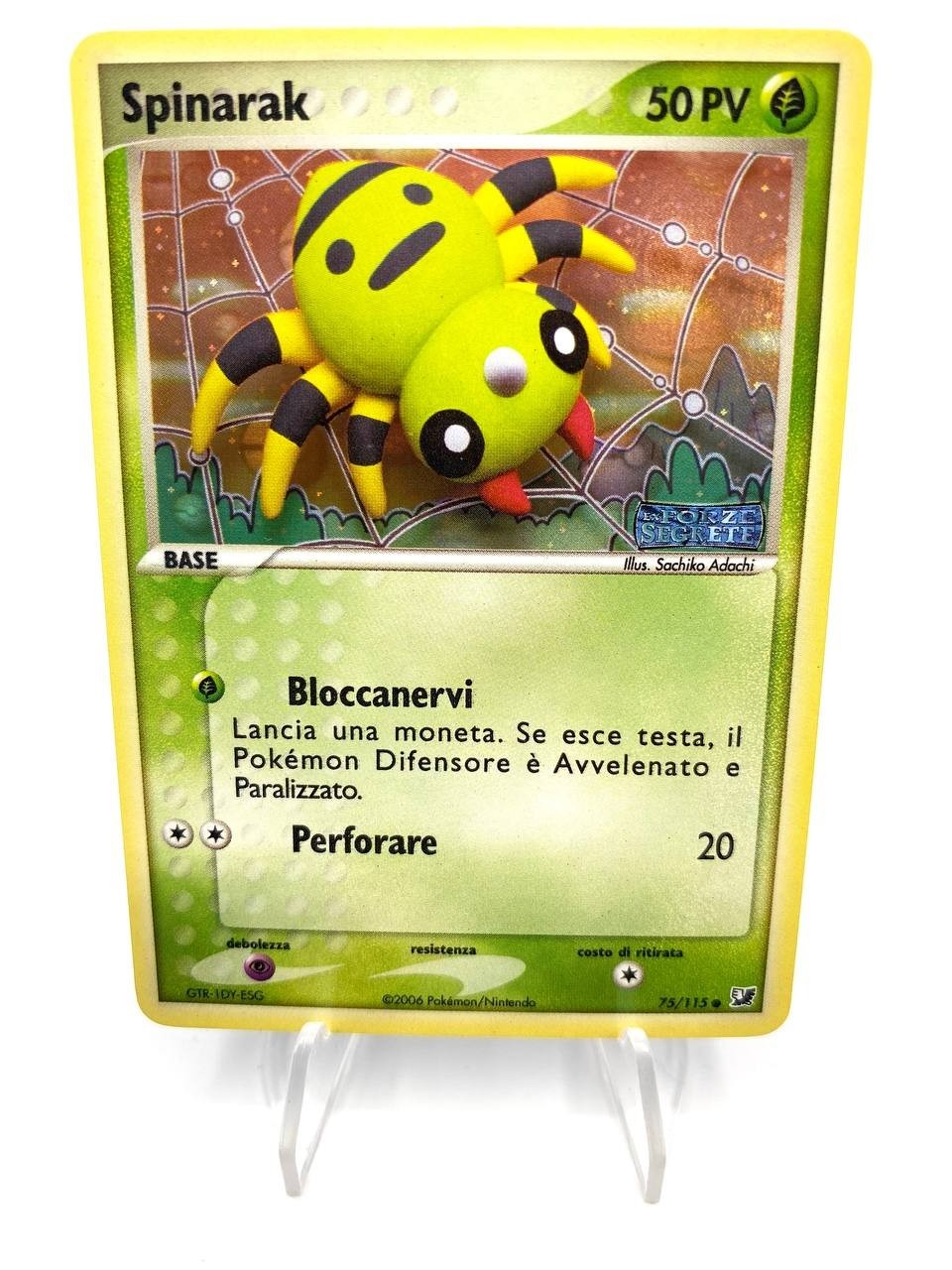 Carta Pokemon Spinarak ex Forze segrete 75/115 Holo Stamped Italiano Near mint