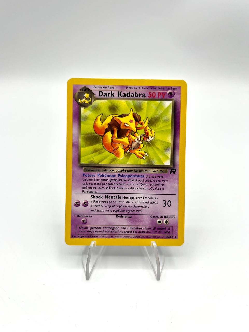 Carta pokemon Dark Kadabra 39/82 Team Rocket Excellent Italiano Vintage no holo