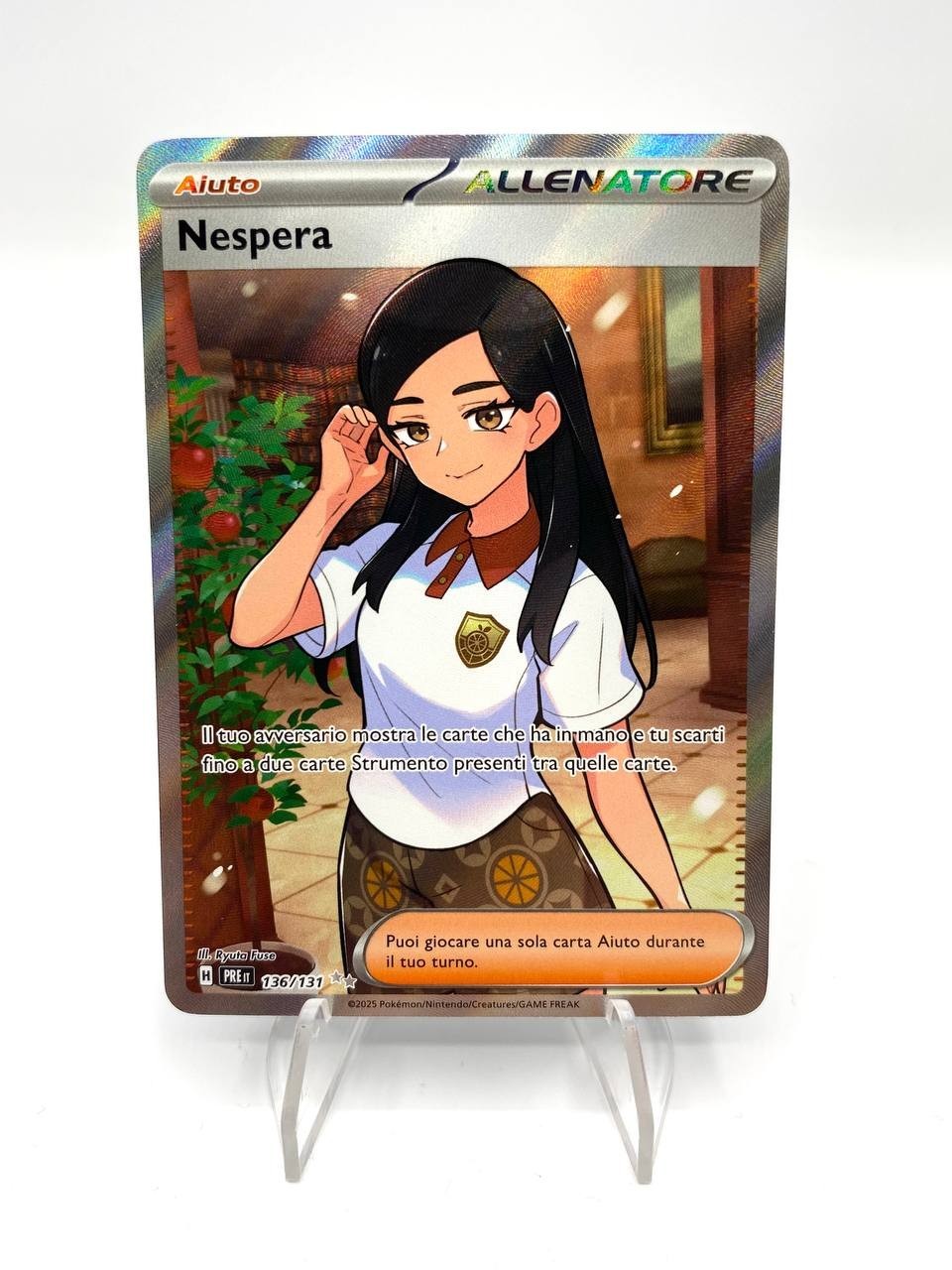 Carta Pokemon NESPERA 136/131 Evoluzioni Prismatiche PRE Full Art Holo ITA NM