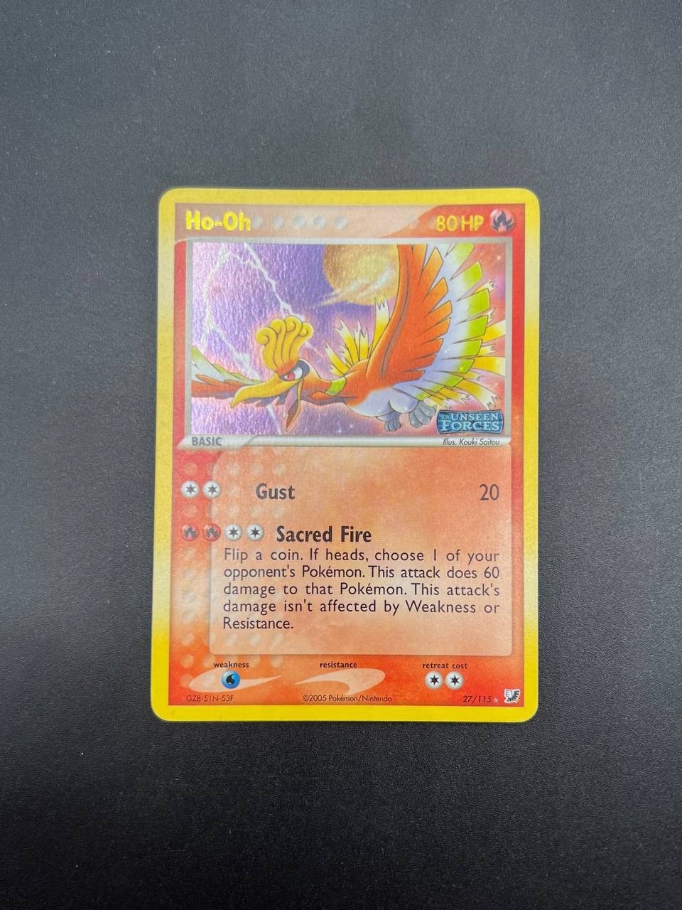 Carta pokemon Ho-Oh 27/115 Stamped set EX Unseen Forces Holo Good Inglese