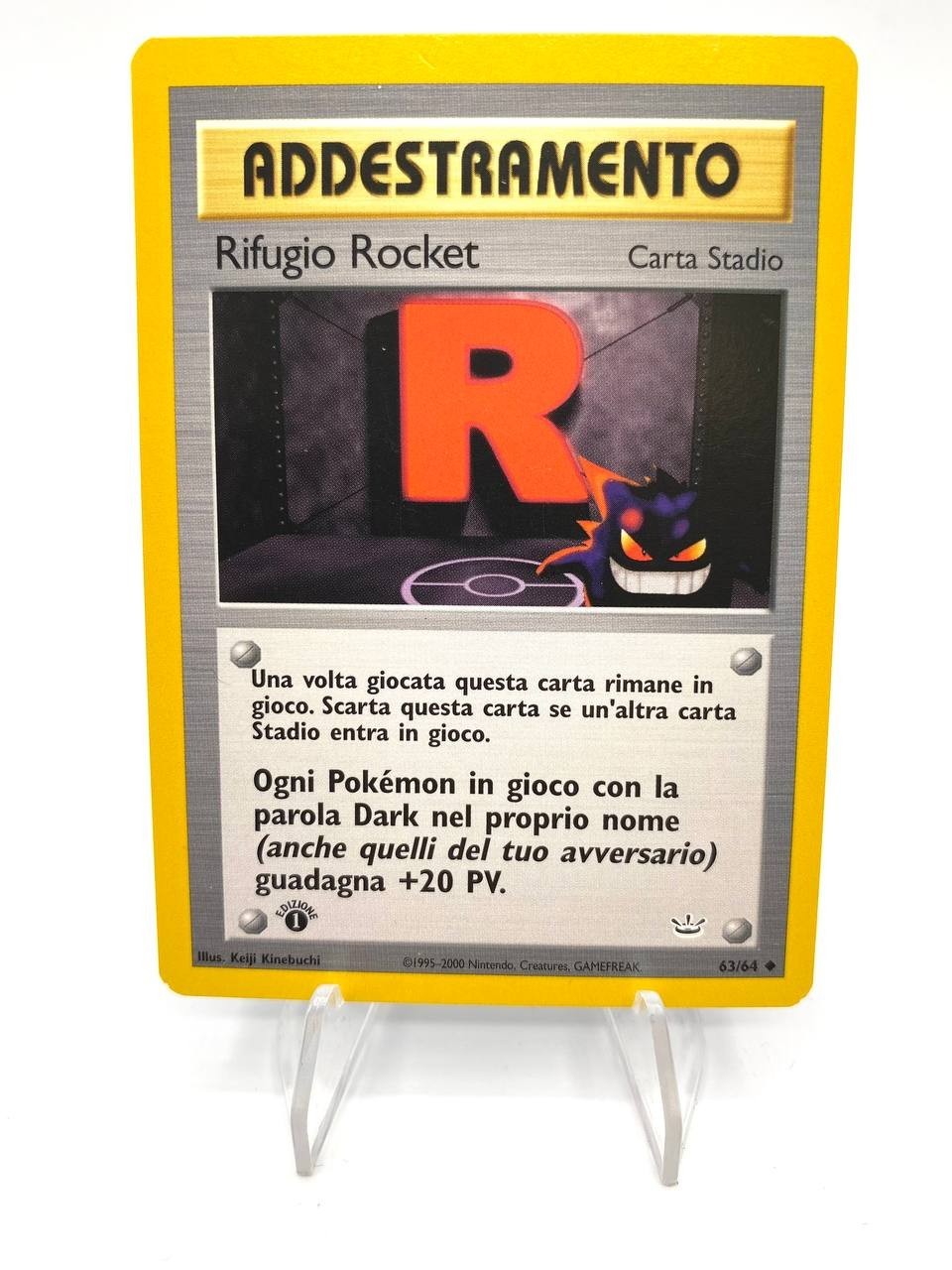 CARTA POKEMON RIFUGIO ROCKET 63/64 1 EDIZIONE ITALIANO Excellent Neo Revelation