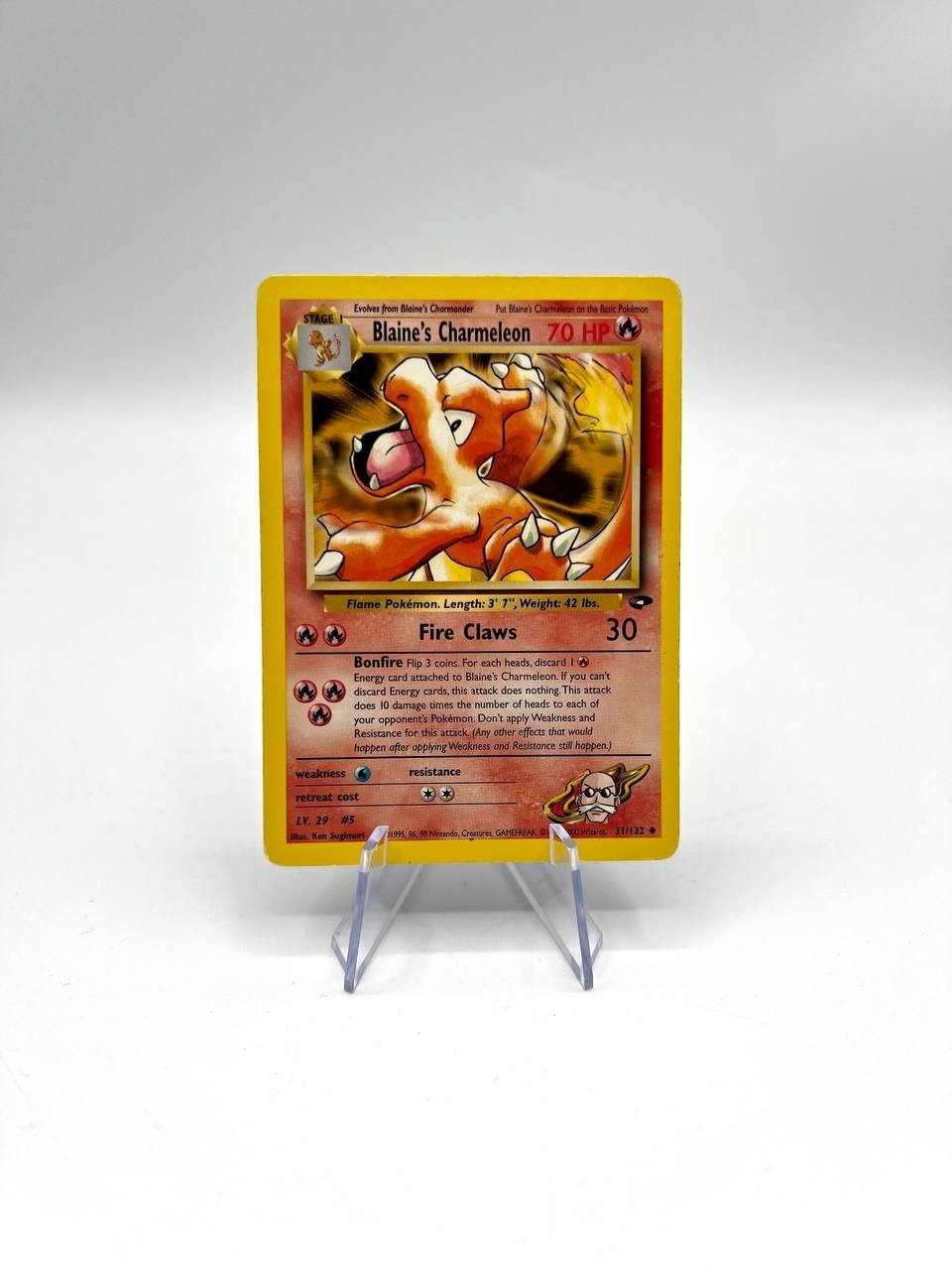carta pokemon Blaine's Charmeleon 31/132 Gym Challenge Played Vintage Inglese