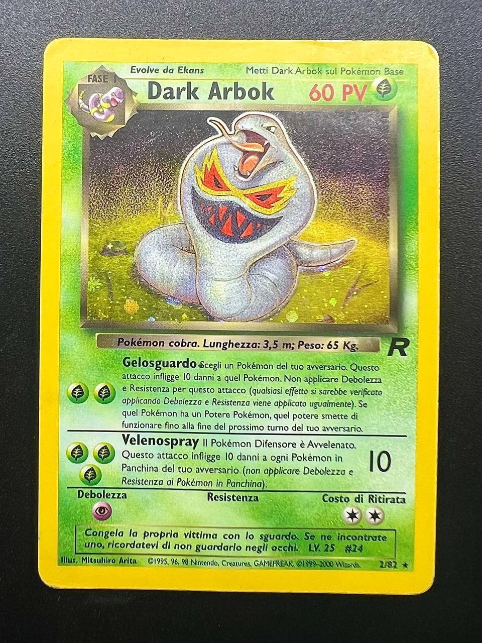 Carta pokemon Dark Arbok set TR Team Rocket 2/82 Italiano Poor Vintage Holo