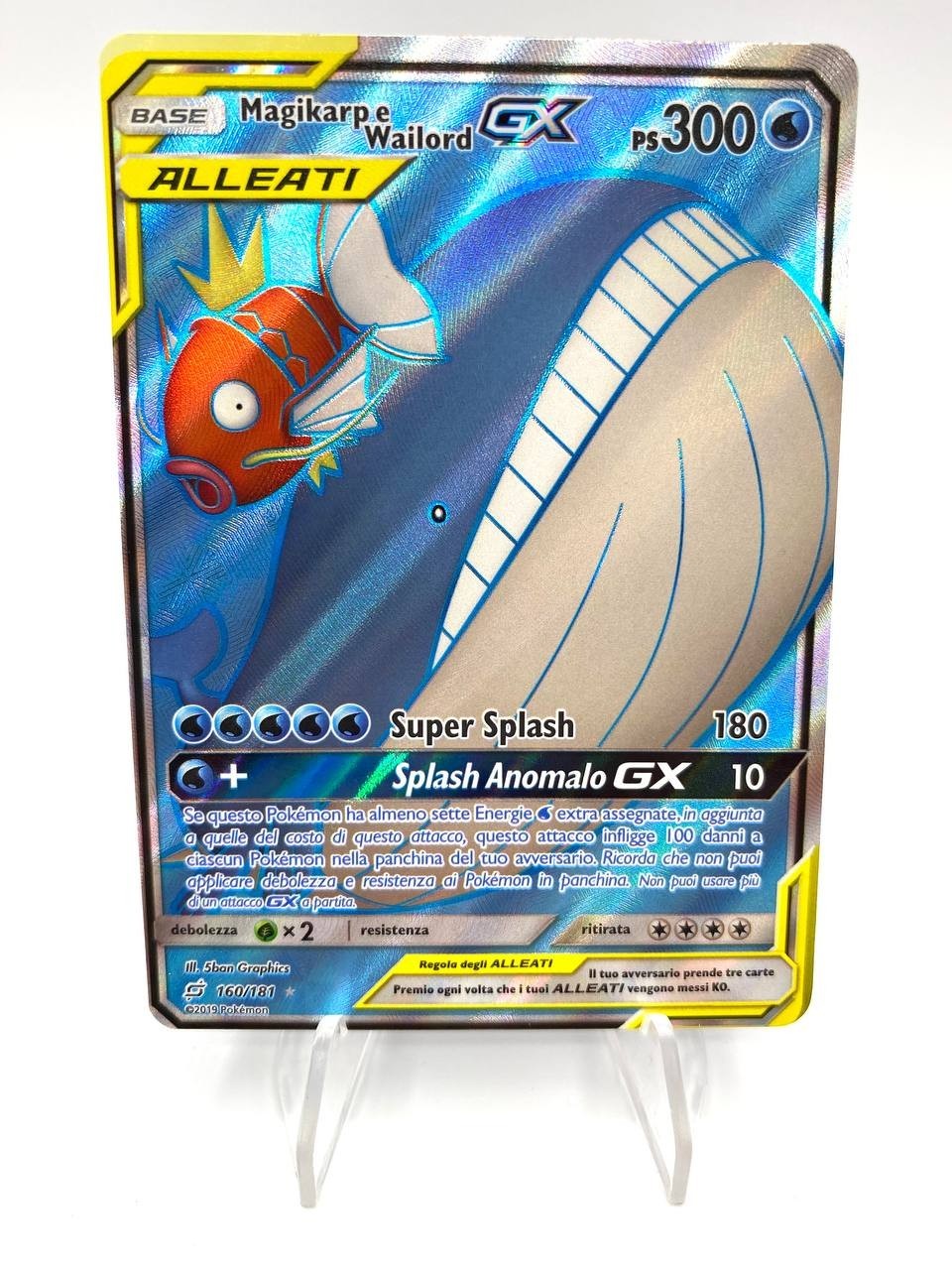 Carta Pokemon Magikarp e Wailord GX 161/181 Gioco di Squadra Italiano Excellent