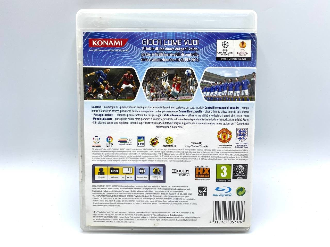 pro evolution soccer PES 2012 Sony PS3 PLAYSTATION 3 ottimo completo Italiano