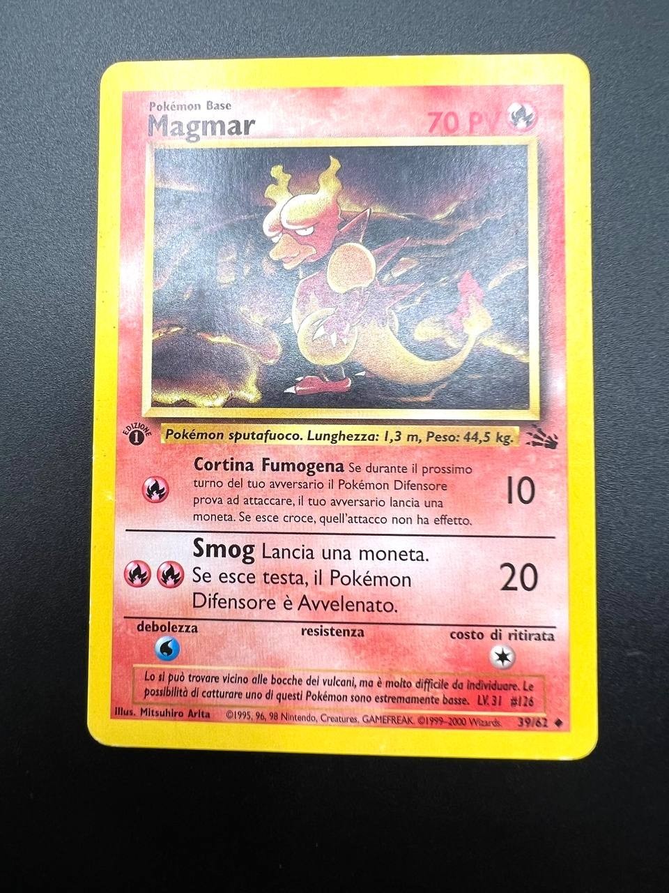 Carta Pokemon Magmar set Fossil FO 39/62 Italiano 1a Edizione Good Vintage