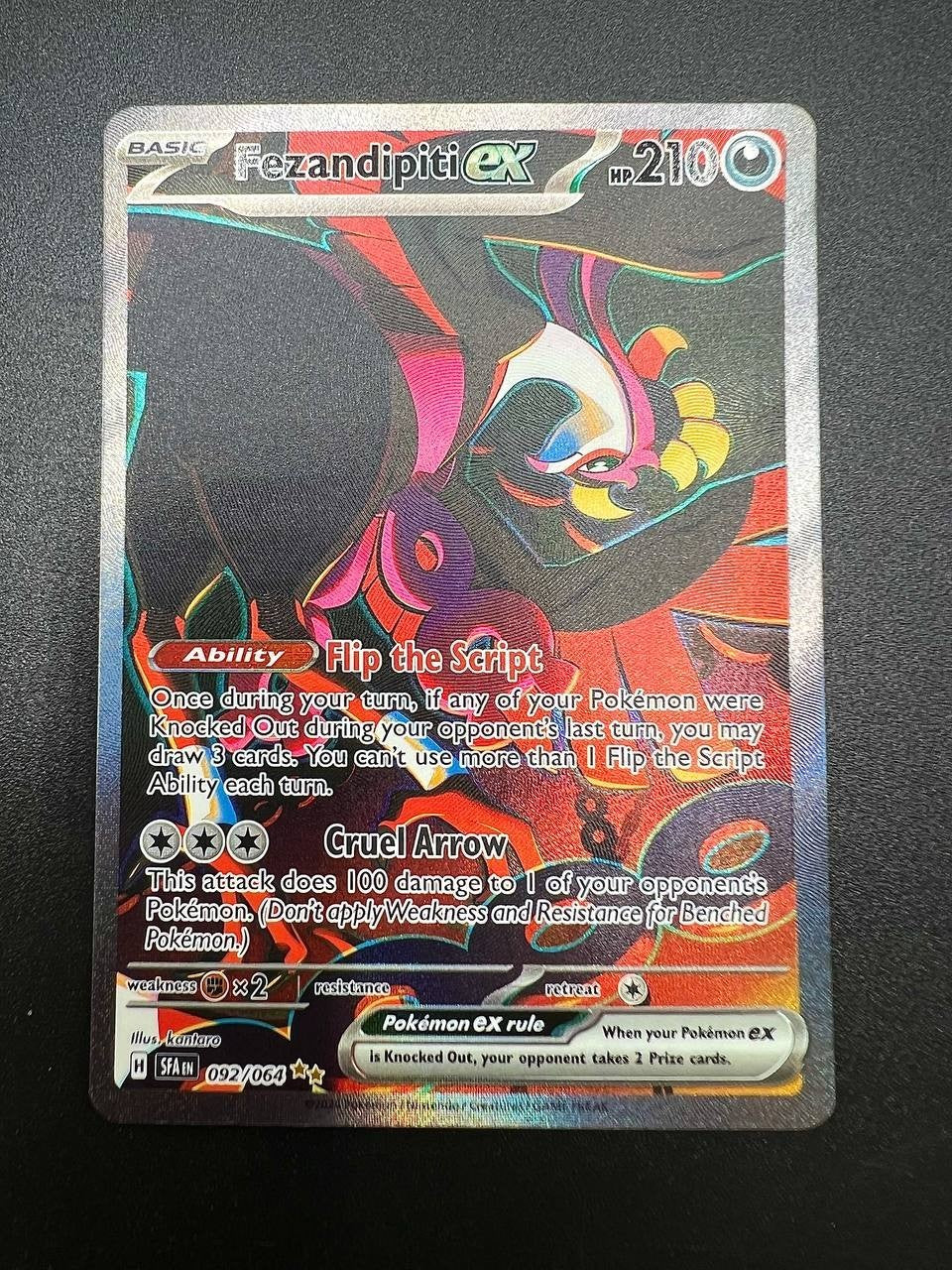 Carta Pokemon Fezandipiti ex 092/064 SFA Shrouded Fable Near mint Holo Inglese
