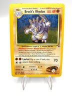 Carta Pokémon Brock's Rhydon set Gym Heroes 2/132 Holo Poor inked Vintage ENG