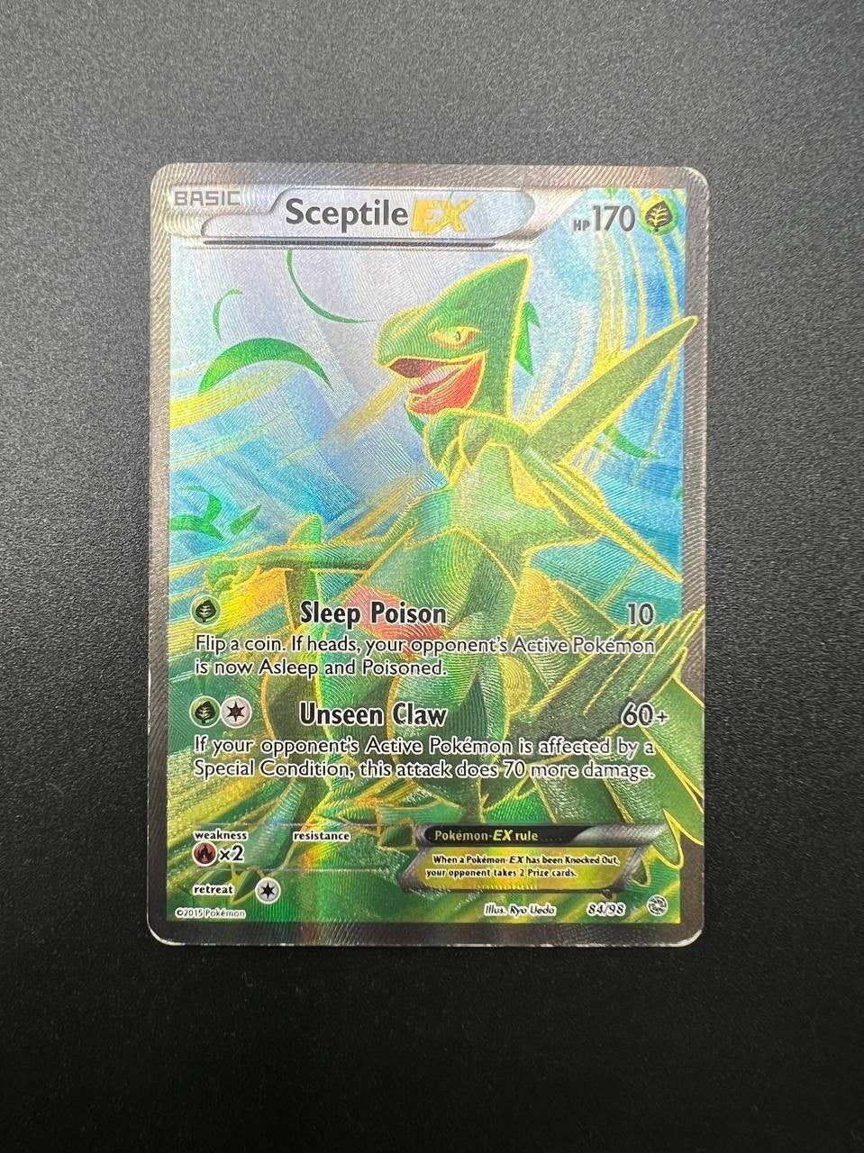 Pokemon TCG Sceptile EX 84/98 XY Ancient Origins Rare Full Art inglese played