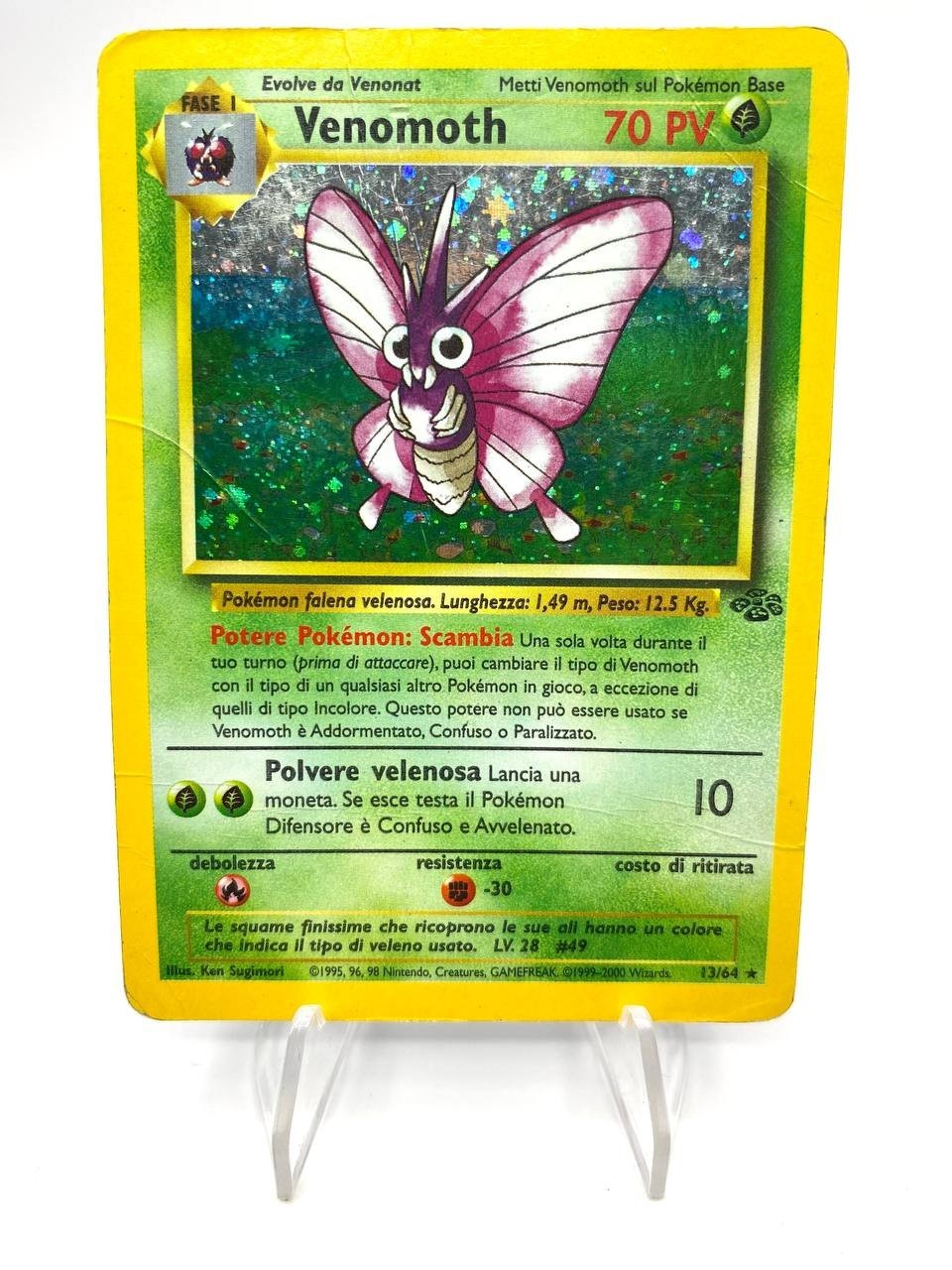 Carta Pokémon Venomoth 13/64 set Jungle JU Holo Italiano Poor Vintage
