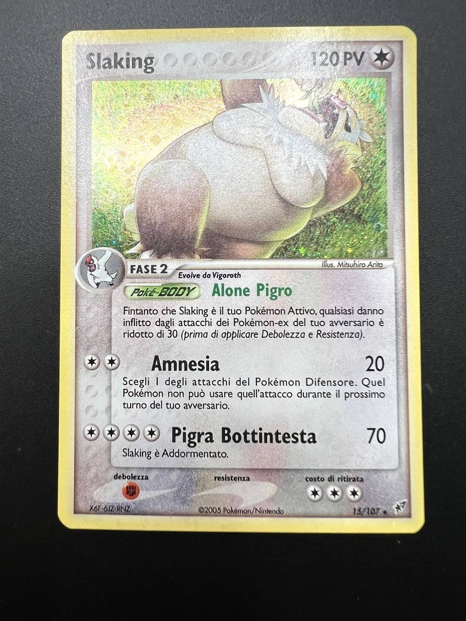 Carta pokemon Slaking 15/107 Holo EX Deoxys Italiano Near mint 2005 Vintage