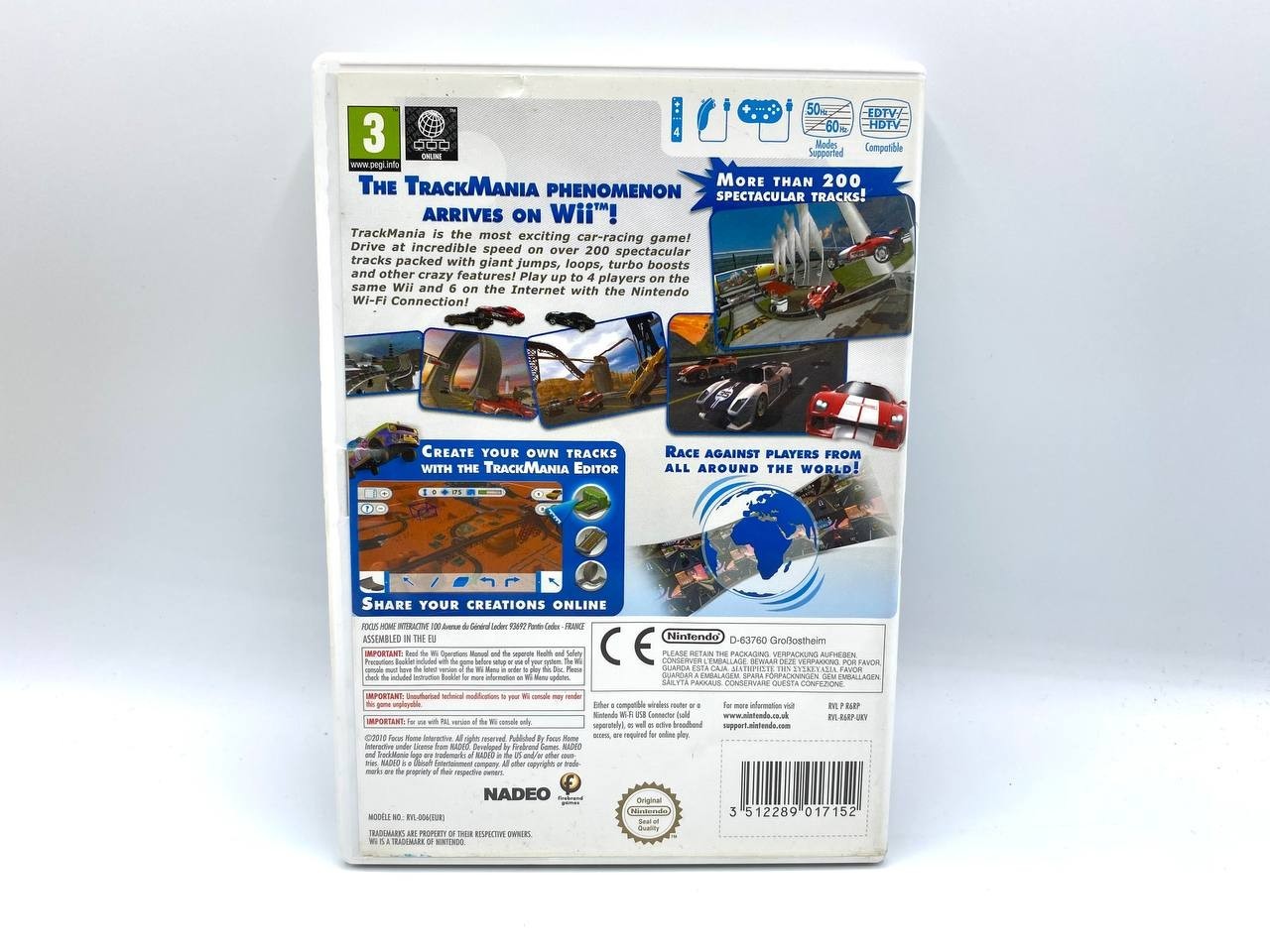 TrackMania Build to Race Nintendo Wii 2011 Completo Funzionante Inglese PAL