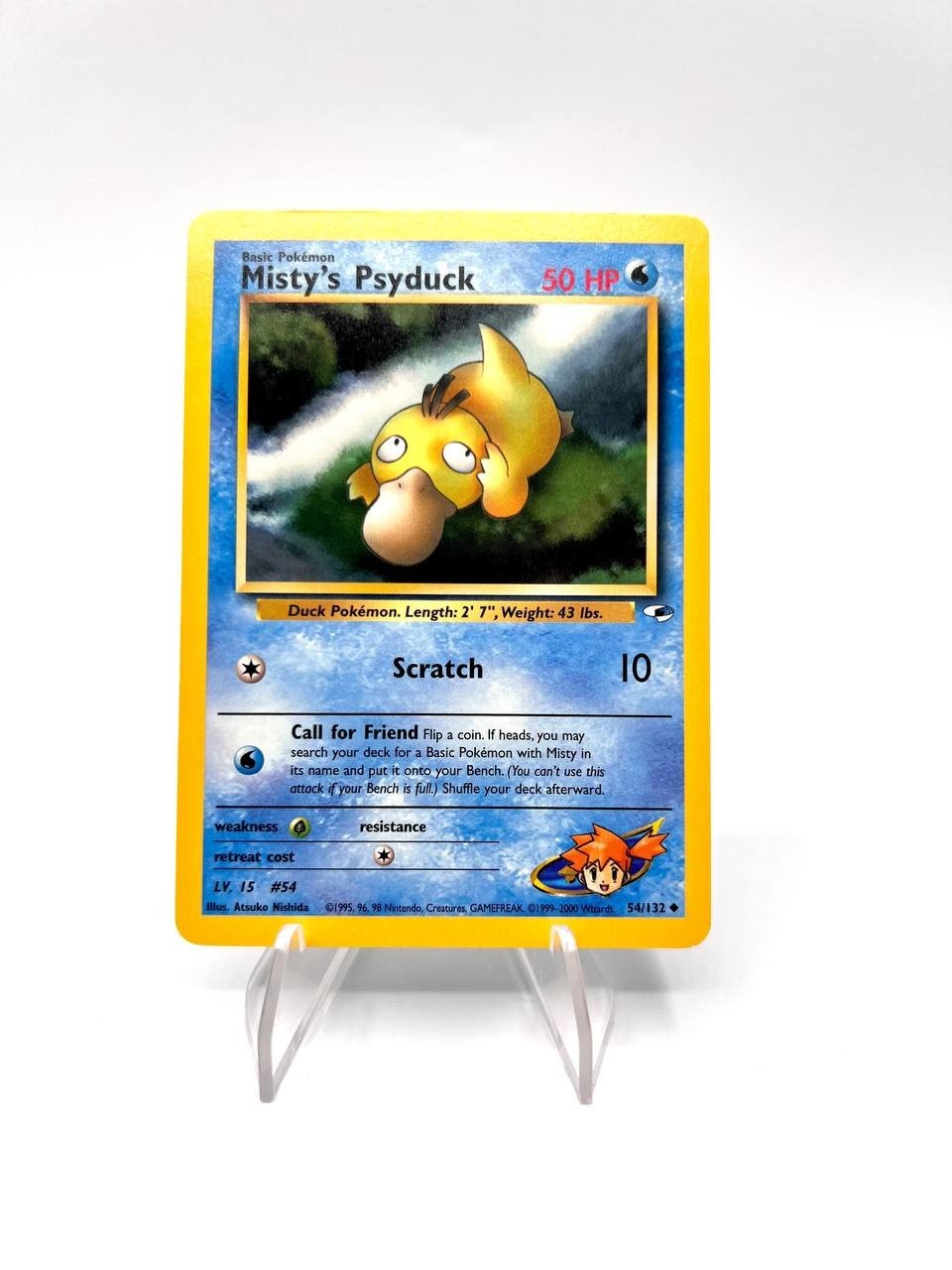 Carta Pokémon Misty's Psyduck 54/132 set Gym Heroes Vintage Excellent No holo