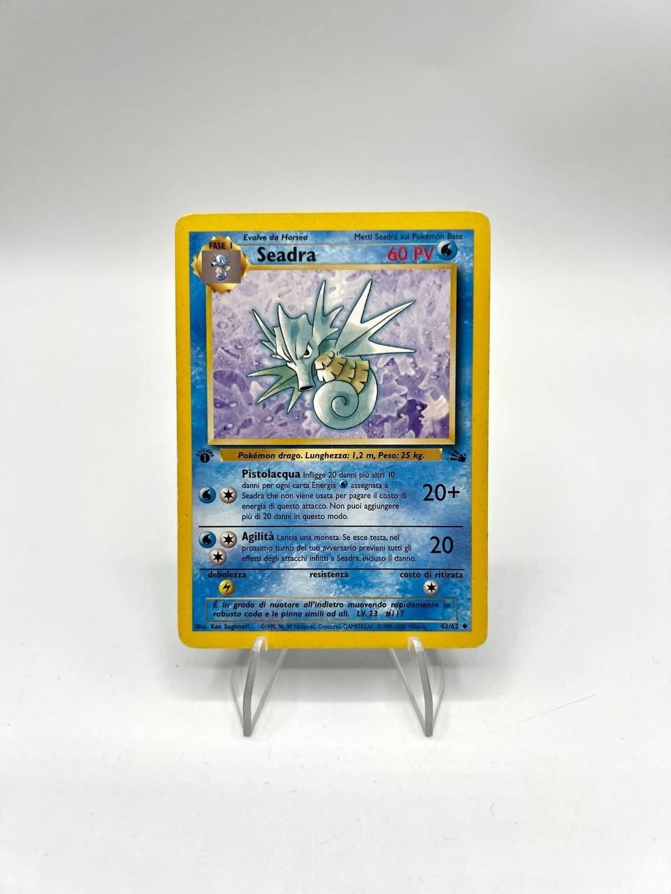 Carta Pokemon Seadra 1a Edizione 42/62 Italiano Fossil FO Played Vintage no holo