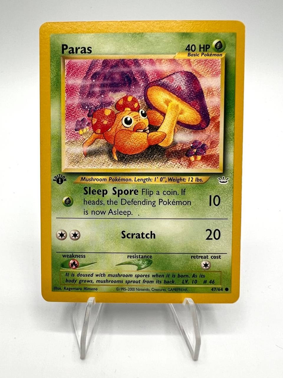 Carta pokemon Paras 47/64 Neo Revelation Vintage Excellent Inglese 1a Edizione