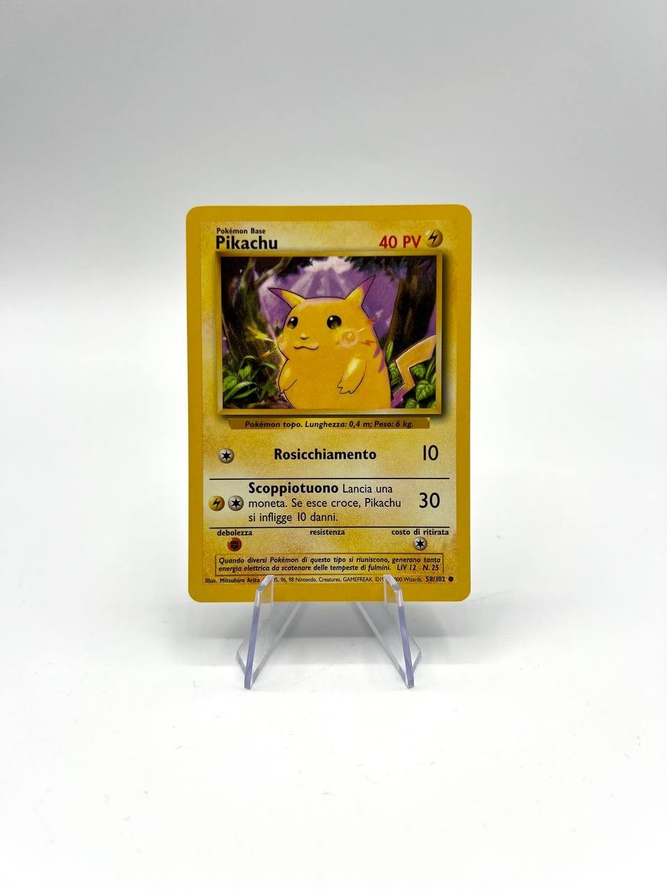 Carta Pokemon Pikachu Set Base BS 58/102 Italiano Excellent no Holo Vintage
