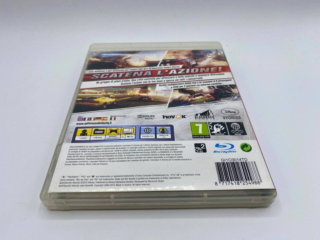 Gioco SPLIT SECOND VELOCITY Ps3 PLAYSTATION 3 Funzionante Originale Completo