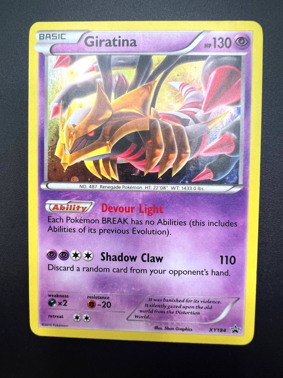 Carta pokemon Giratina XY184 Black Star Promo Cosmos Holo Vintage Good Inglese